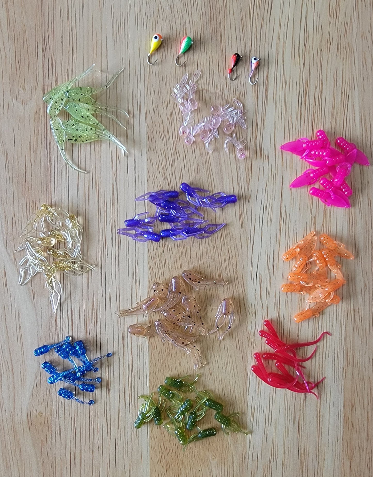 * Pan fishing Bundle - 100 Soft Plastics & 4 Tungsten Jigs