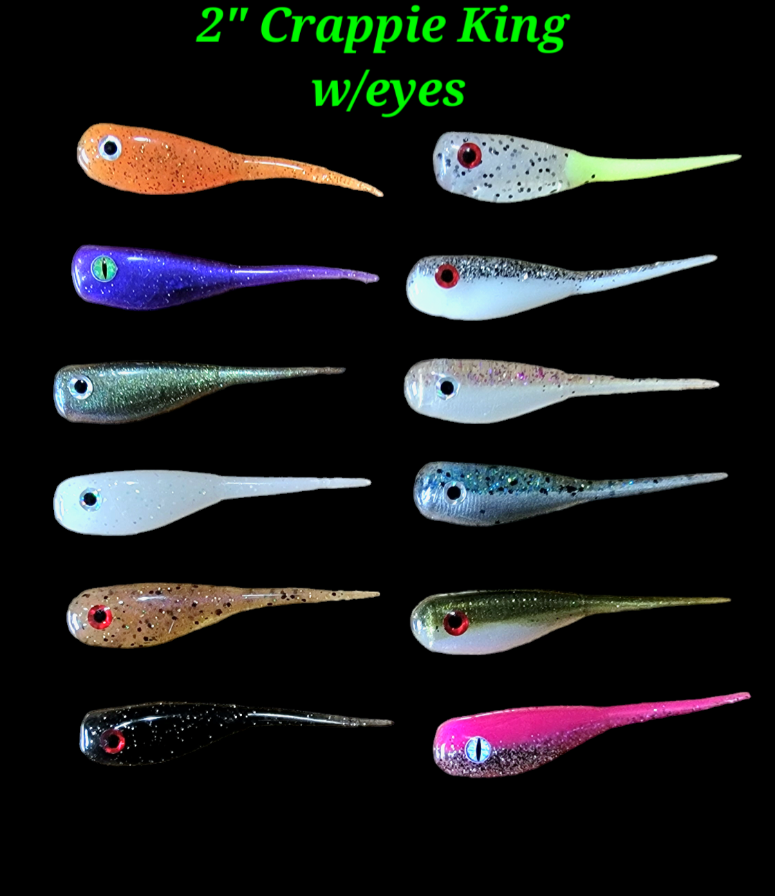 * Crappie King With Eyes 2" Pack of 8