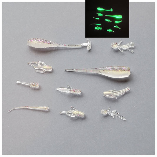 Golden Confetti Glow Two Toned Panfish Baits 10pk .75"-2"