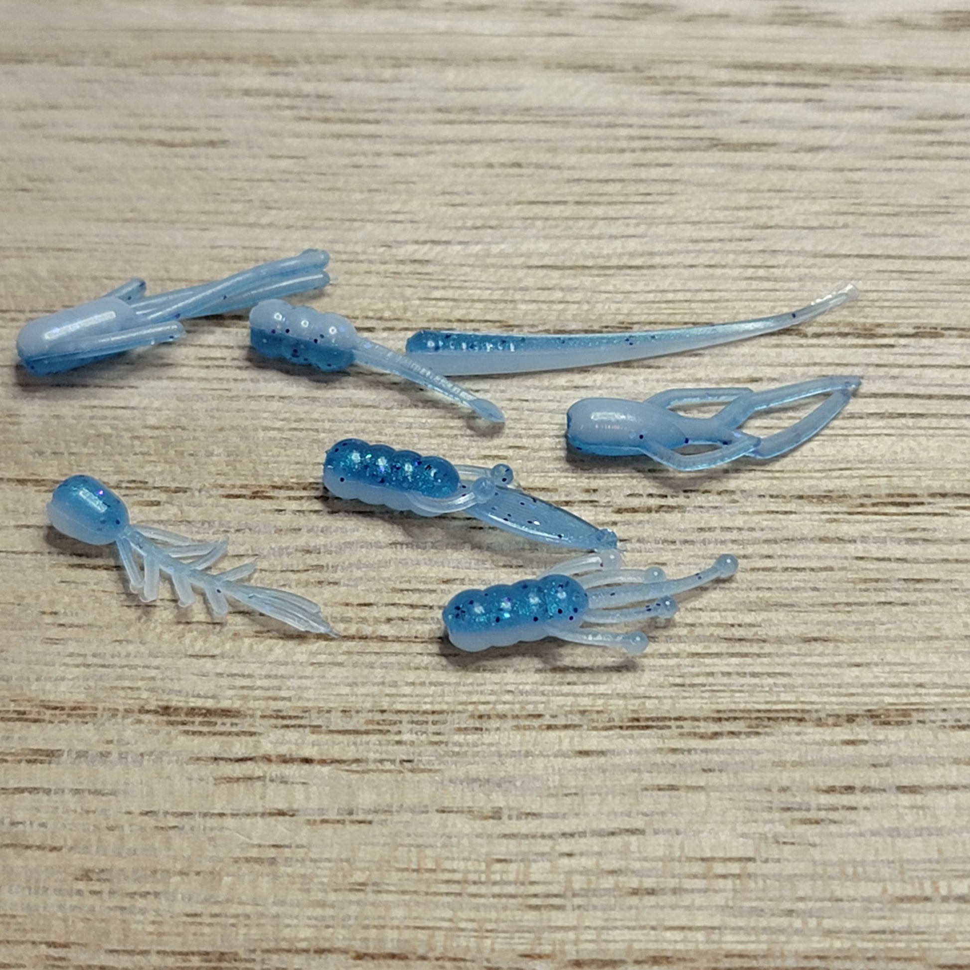custom printed ice fishing lures Two Tone Blue Ice Glow 10 Pack Panfish Baits .75"-2" – Ghost Custom Fishing