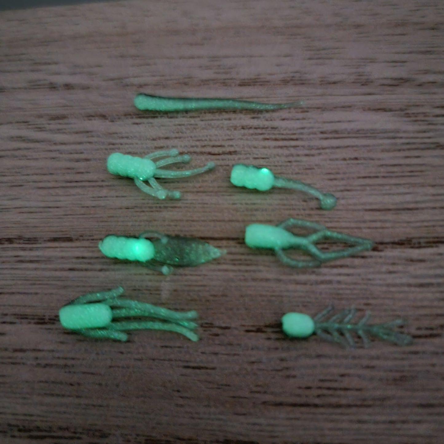 Two Toned Smokey Ice Glow 10 pack Panfish Baits .75"-2"