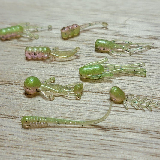 Lime Candy Two Toned Panfish Baits 10 Pack .75"-2"