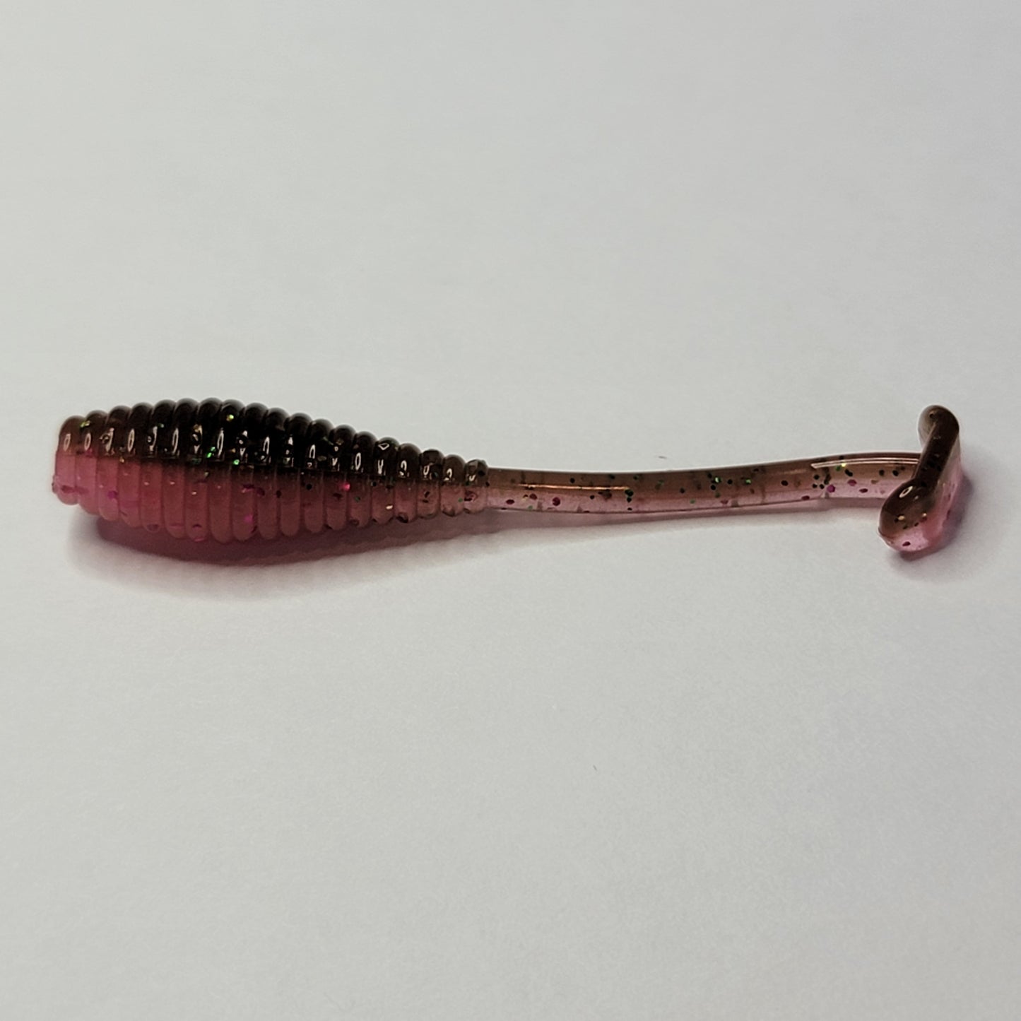 Chocolate Covered Cherry Glow Two Toned .75"-2" Panfish Baits 10pk