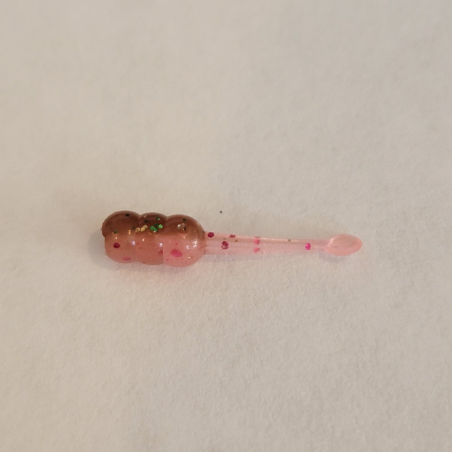 Chocolate Covered Cherry Glow Two Toned .75"-2" Panfish Baits 10pk