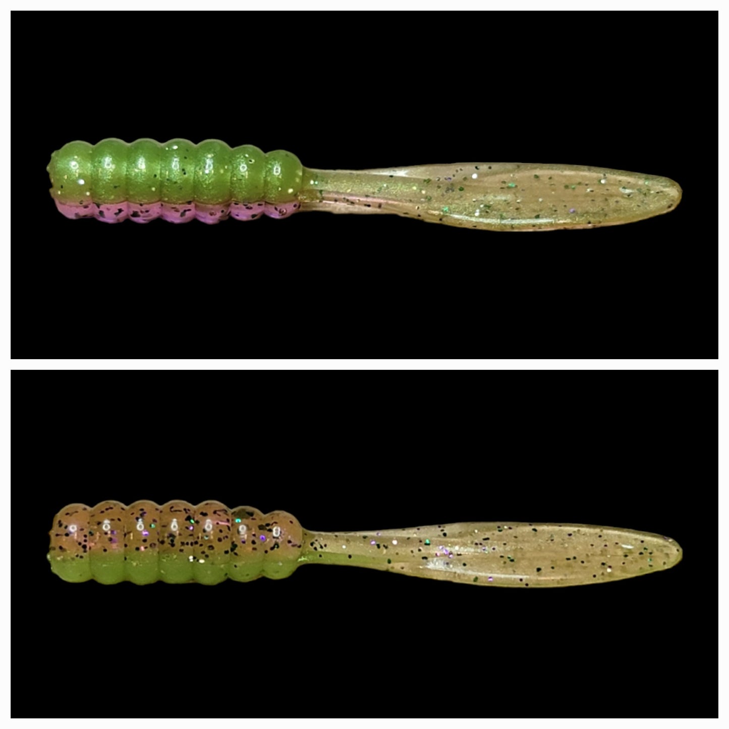 Lime Candy Two Toned Panfish Baits 10 Pack .75"-2"