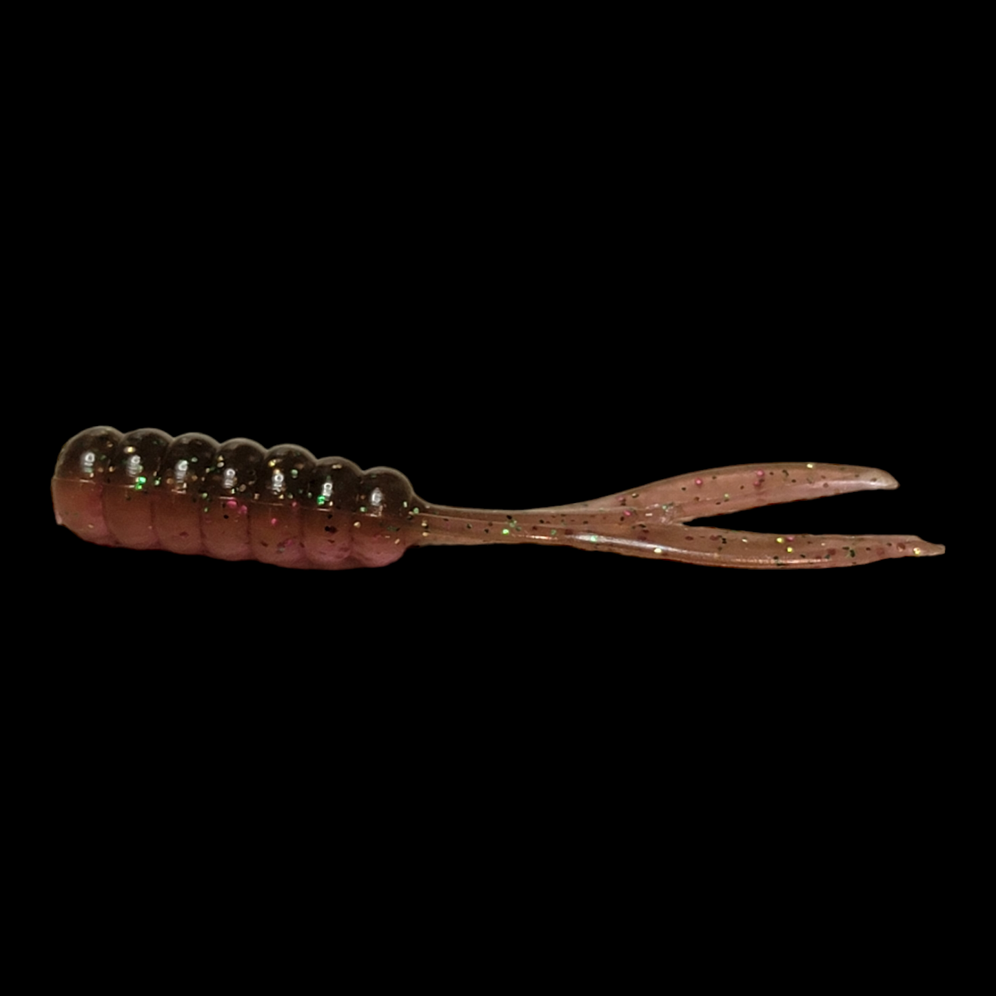 Chocolate Covered Cherry Glow Two Toned .75"-2" Panfish Baits 10pk