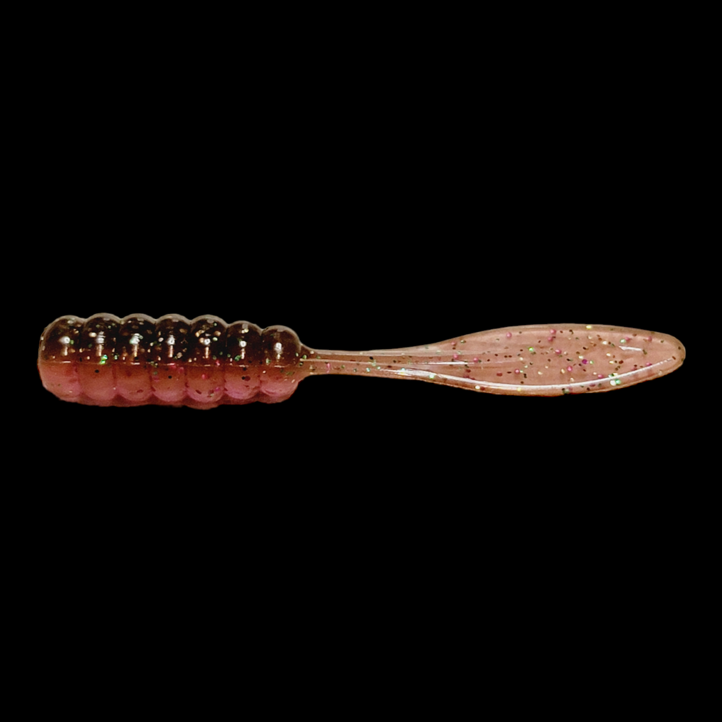 Chocolate Covered Cherry Glow Two Toned .75"-2" Panfish Baits 10pk